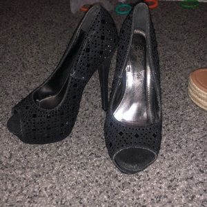 Black studded heels